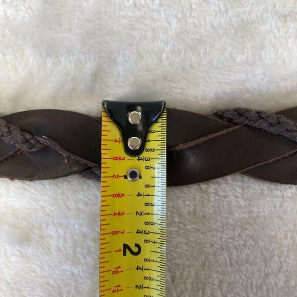 Brown Leather & Cord Braided Belt Unisex - Picture 7 of 7